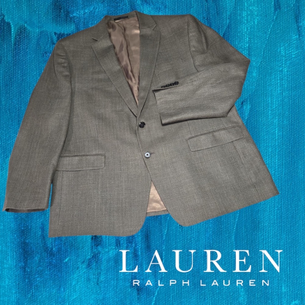 Lauren‎ Ralph Lauren Men's LRL Silk Wool 2 Button Blazer Sport Coat Brown 46 R
